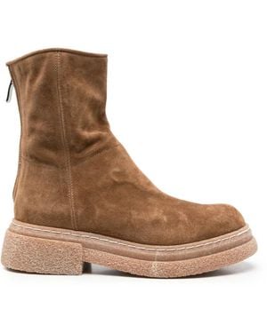Alberto Fasciani Suede Rear-Zip Ankle Boots - Brown