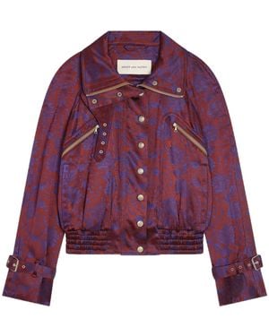 Dries Van Noten Giacca Crop Jacquard - Viola