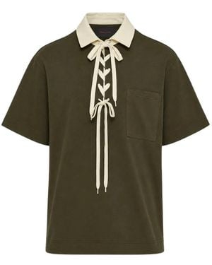 Simone Rocha Lace-Up Rugby Polo Shirt - Green