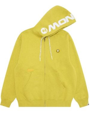 Aape By A Bathing Ape Embroidered-Logo Zip-Up Hoodie - Yellow
