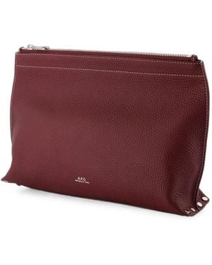 A.P.C. Neige Clou Clutch Bag - Red