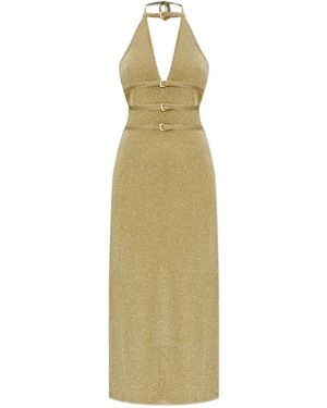 Cult Gaia Halterneck Buckled Dress - Metallic