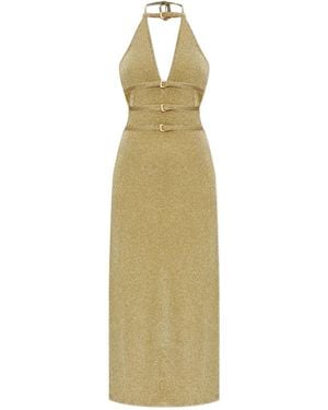 Cult Gaia Halterneck Buckled Dress - Metallic