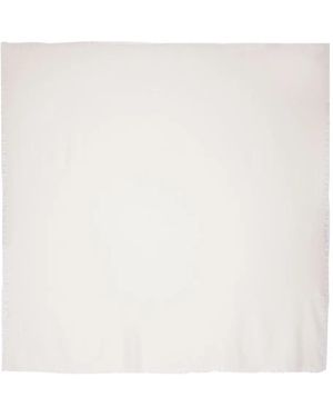 Faliero Sarti Frayed-Edge Square-Shape Scarf - Weiß