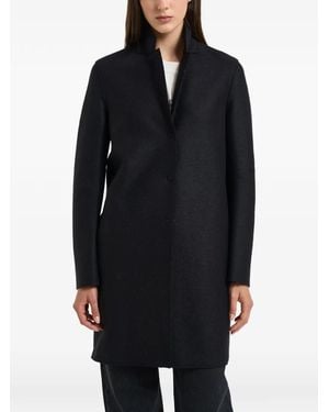 Harris Wharf London Stand-Collar Press-Stud Coat - Black