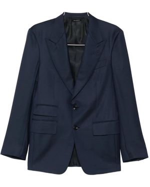 Tom Ford Peak-Lapel Single-Breasted Suit - Blue