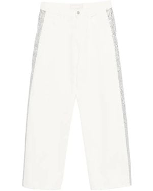 Circus Hotel Cotton Embellished Trousers - White