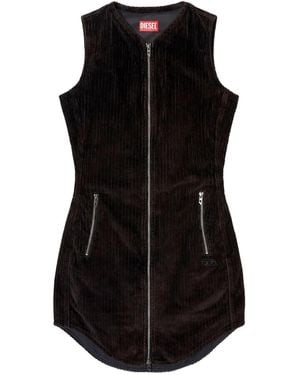 DIESEL Mini D-Enea Zip-Front Corduroy Dress - Black