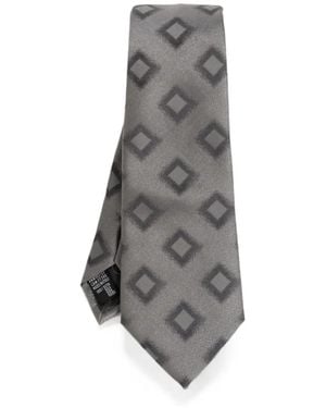 Giorgio Armani Geometric-Pattern Silk Tie - Grey
