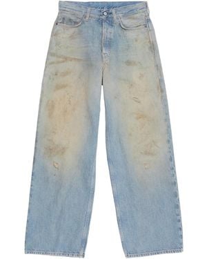 Acne Studios Leather Patch Jeans - Blue