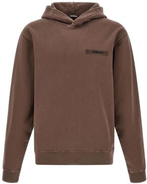 Jacquemus Logo-Patch Hoodie - Brown