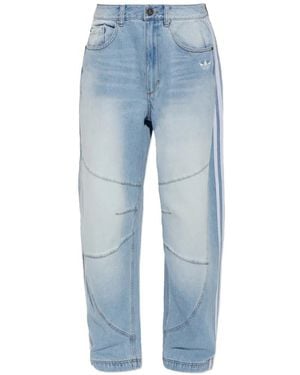 adidas Side-Stripe Tapered Jeans - Blue