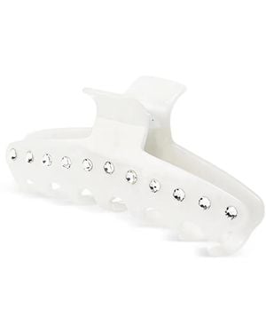 Maison Michel Crystal-Embellished Claw Hair Clip - White