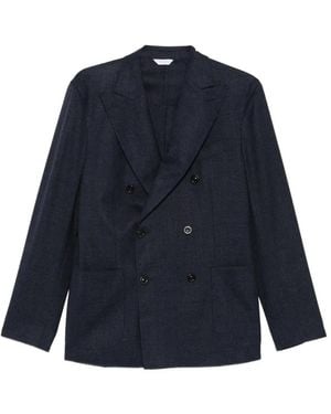 Boglioli Wool Double-Breasted Jacket - Blue