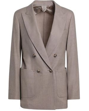 Max Mara Double-Breasted Patch-Pocket Blazer - Grey