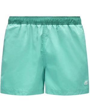 K-Way Elastic-Waist Swim Shorts - Green
