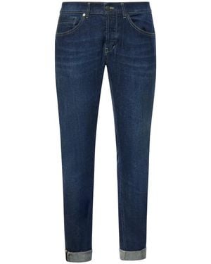 Dondup Logo-Plaque Slim-Fit Jeans - Blue