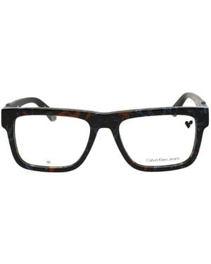 Calvin Klein Rectangle-Frame Glasses - Black