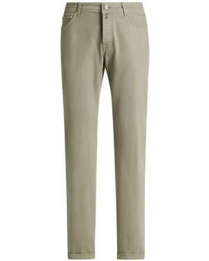 Kiton Vaqueros De Algodón Stretch Con Cinco Bolsillos - Gris