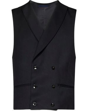 Franzese Collection Double-Breasted Waistcoat - Black