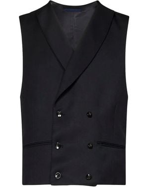Franzese Collection Double-Breasted Waistcoat - Black