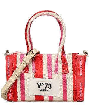 V73 ストライプ ショルダーバッグ - レッド