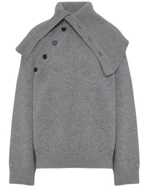ARMARIUM Afra Button-Collar Jumper - Grey