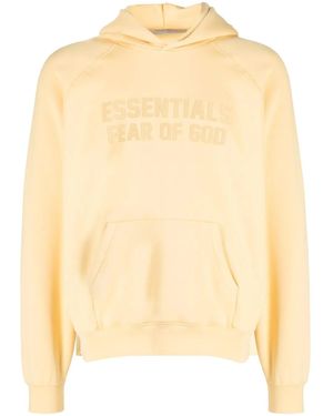 Fear Of God Essentials Logo-Print Hoodie - Natural