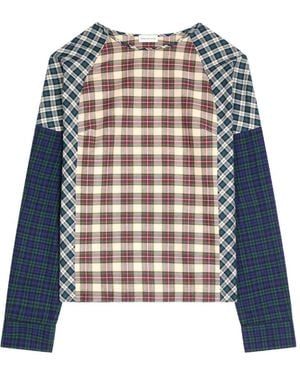 Dries Van Noten Contrast Cotton Flannel Top - White
