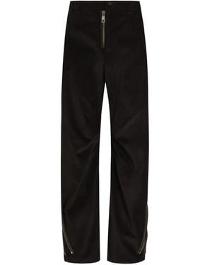 Dolce & Gabbana Zip-Detail Corduroy Trousers - Black