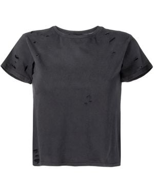 Cynthia Rowley Punch-Hole Detailing Cotton T-Shirt - Black