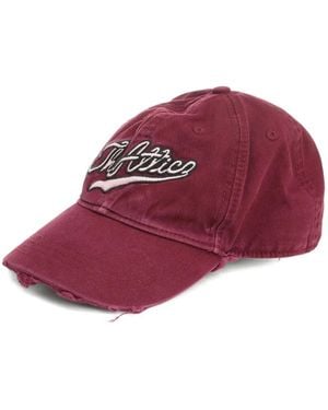 The Attico Ausgefranste Baseballkappe mit Logo-Stickerei - Rot