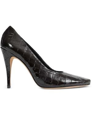 Jude Jerry Crocodile-Embossed Leather Pumps - Black