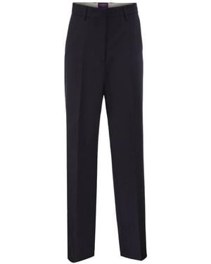 Weekend by Maxmara Tailored Virgin Wool Pants - Blue