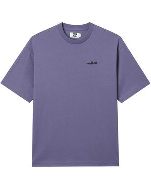 Izzue Logo-Print T-Shirt - Purple