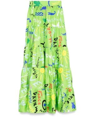 Rianna + Nina Printed Maxi Skirt - Green