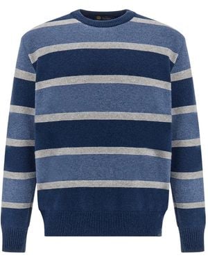 Paul & Shark Striped Crew-Neck Jumper - Blue