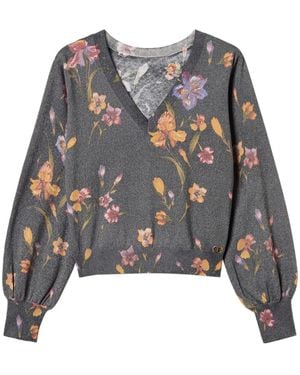 Twinset Trui Met Bloemenprint - Grijs