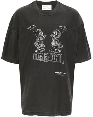 DOMREBEL Comic Pals Graphic-Print Cotton T-Shirt - Black