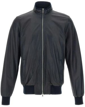 Barba Napoli Leather Jacket - Blue