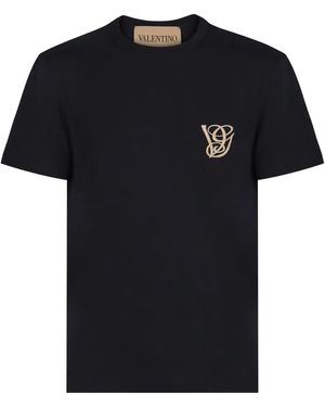 Valentino Garavani Logo-embroidered T-shirt - Negro
