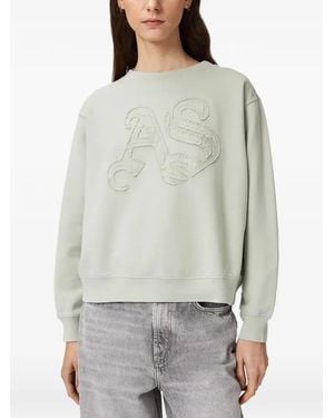 AllSaints Insignia Pippa Logo-Appliqué Sweatshirt - Grey