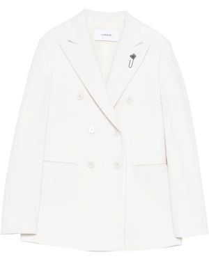 Lardini Adam Double-Breasted Blazer - White