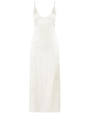 Martinmartin Robe Elisabeth V-Neck Midi Dress - White