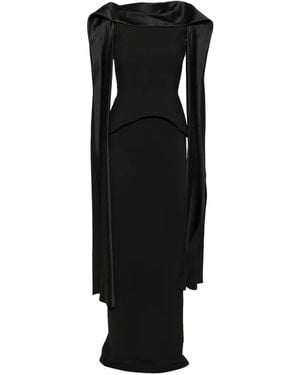 Solace London Vestido Largo Annie - Negro