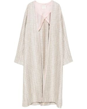 Forte Forte Striped Coat - White