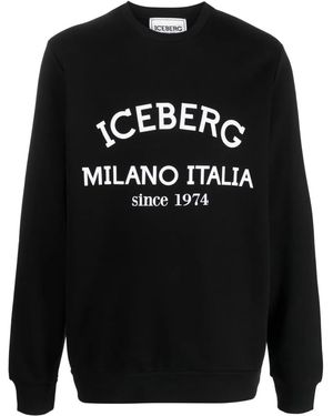 Iceberg ロゴ スウェットシャツ - ブラック