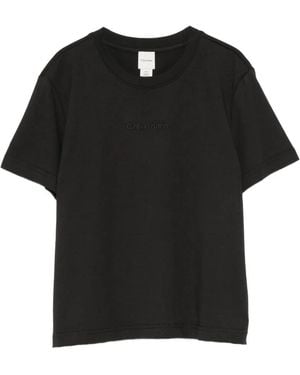Calvin Klein Logo-Embroidered T-Shirt - Black