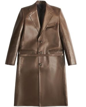 Tod's レザーコート - ブラウン