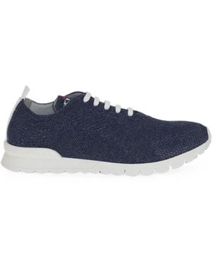 Kiton Lace-Up Knitted Trainers - Blue